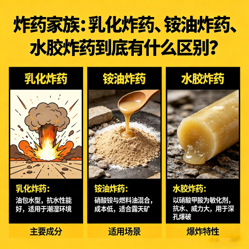 涟水炸药家族：乳化炸药、铵油炸药、水胶炸药到底有什么区别？